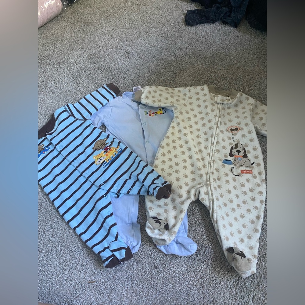 3 piece boys footie sleeper bundle